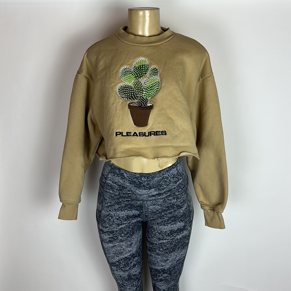 Pleasures Spike embroidery rib-trimmed sweatshirt Cropped personalized